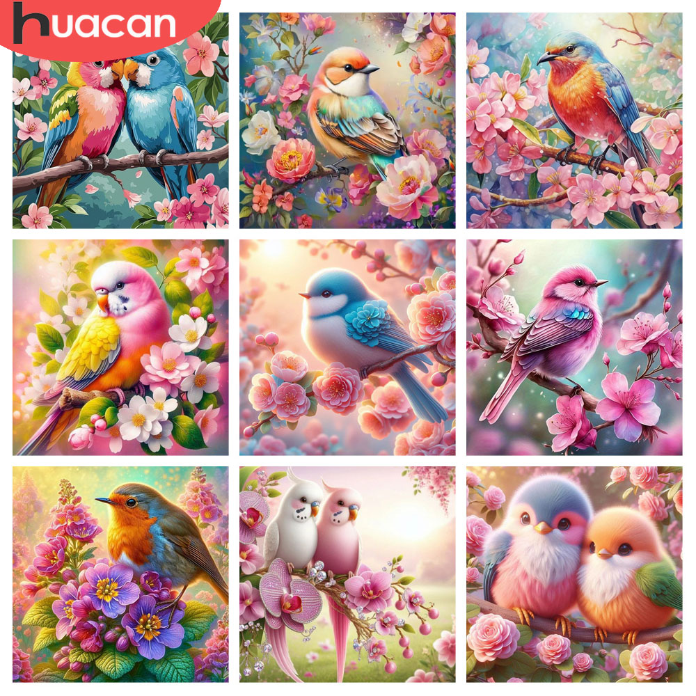 Resin Art With Rose - HUACAN алмазная живопись птица цветок животное