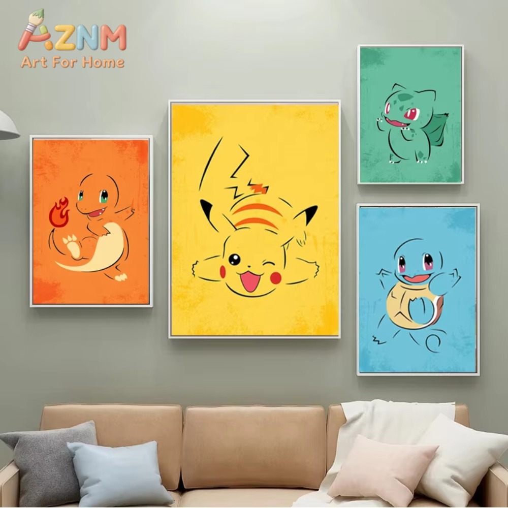 Background Resin Art - 1/4 шт. Постер с Покемонами Пикачу,