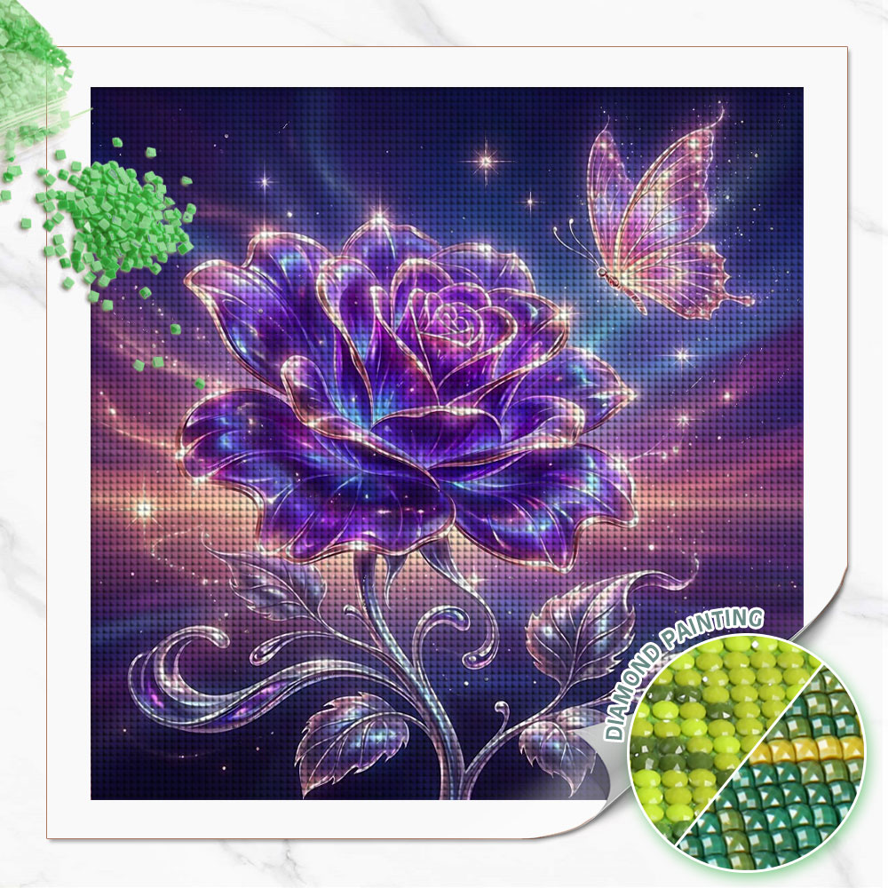 Resin Art With Rose - Алмазная мозаика Huacan: Полноценная квадратная/круглая алмазная