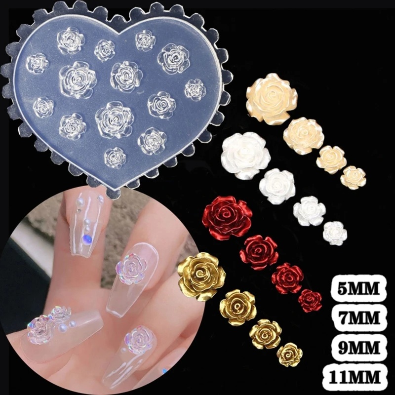 Resin Art With Rose - 3D-формы для декора ногтей в виде