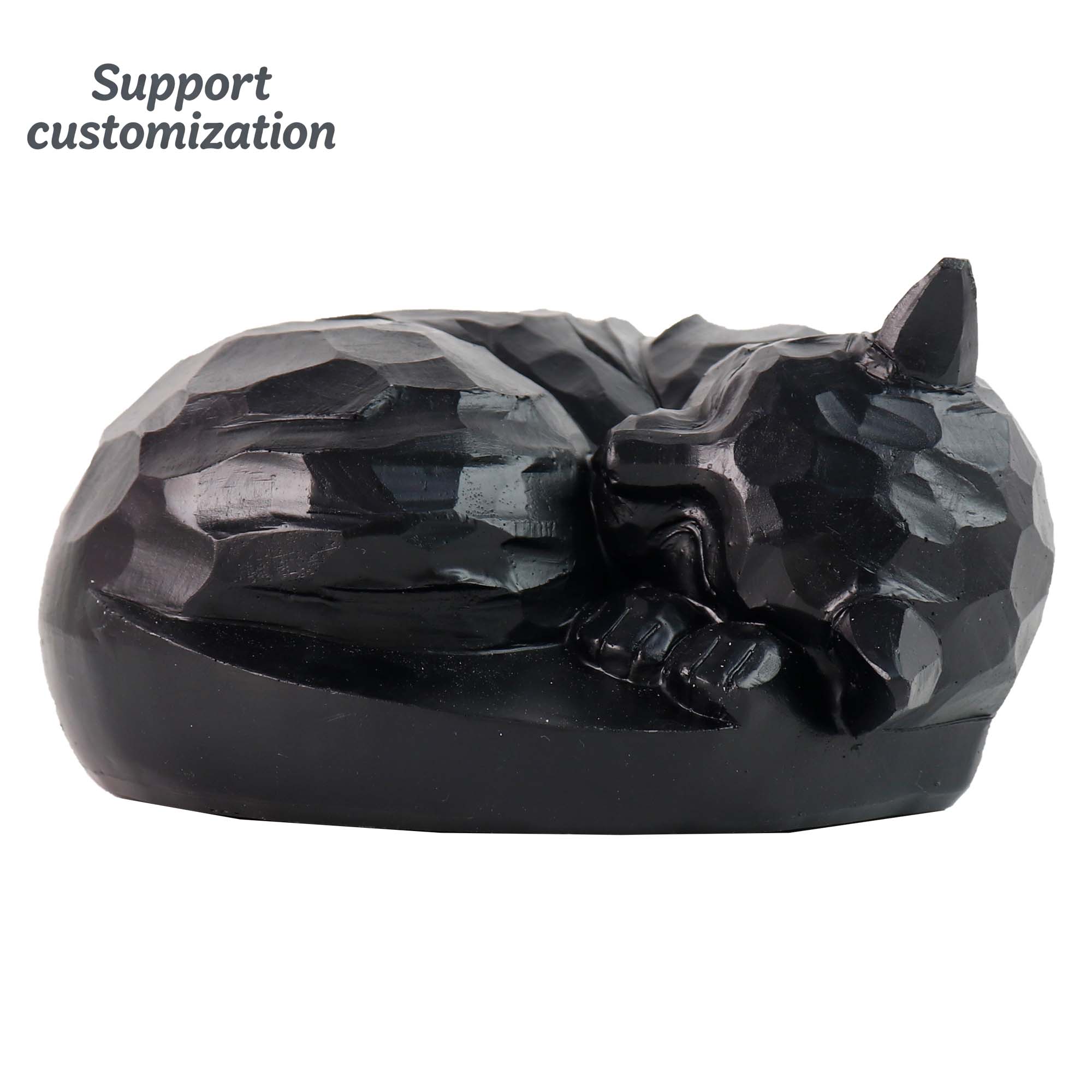 Resin Art Name - Черная кошка, ручная роспись, мемориальная статуя