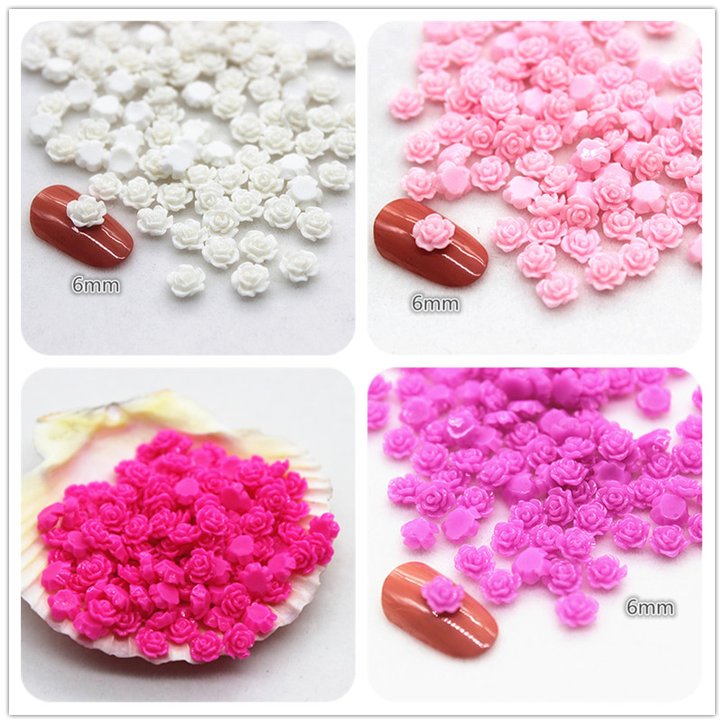 Resin Art With Rose - 100 шт. 6 мм кабошон из
