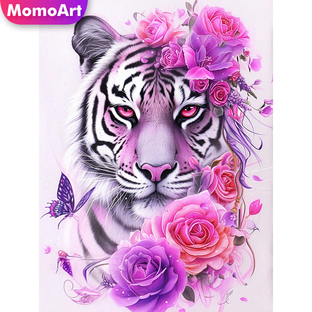 Resin Art With Rose - Новинка Momoart: Алмазная вышивка «Тигр» со
