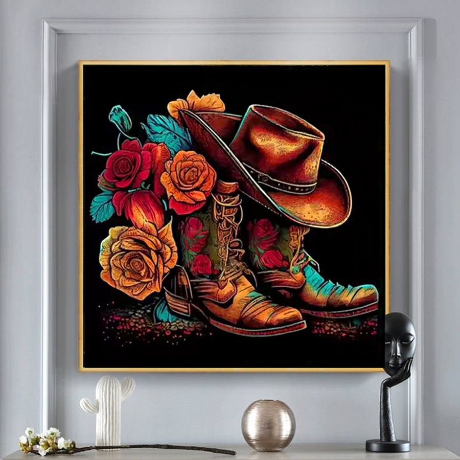 Ковбойская шляпа Сапоги Наборы – обзор и цена Resin Art With Rose
