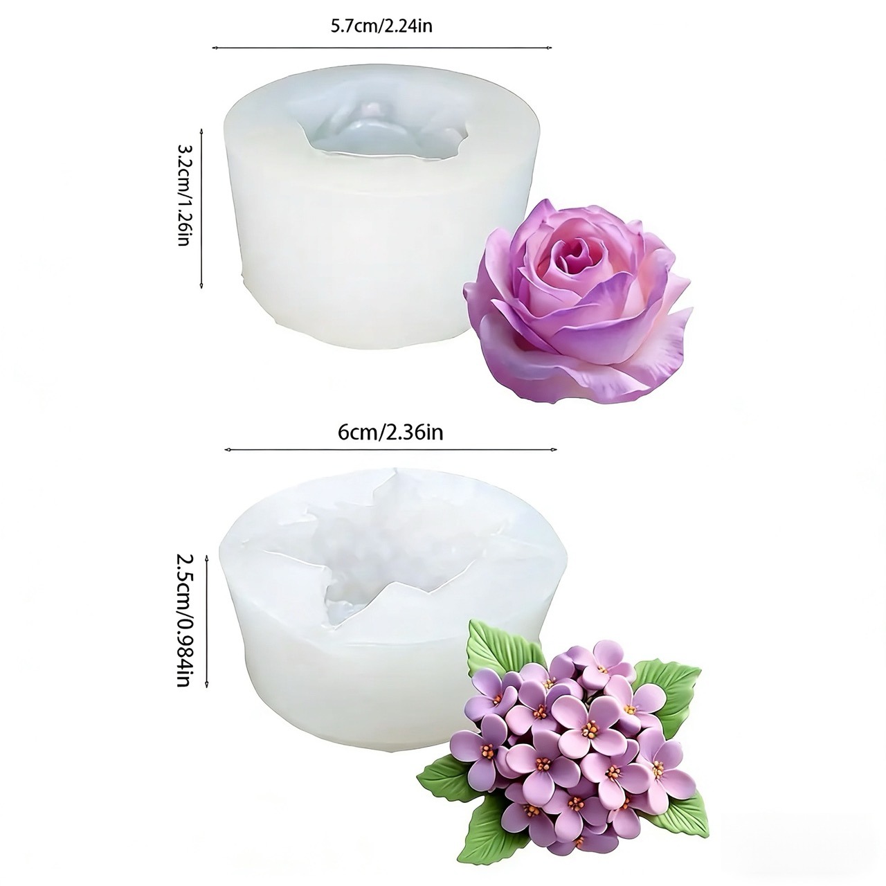2 шт. 3D силиконовые формы с ц – обзор и цена Resin Art With Rose